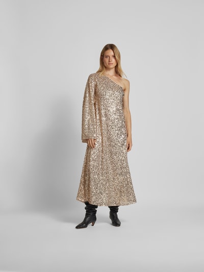 ROTATE Maxikleid mit Paillettenbesatz Gold 4