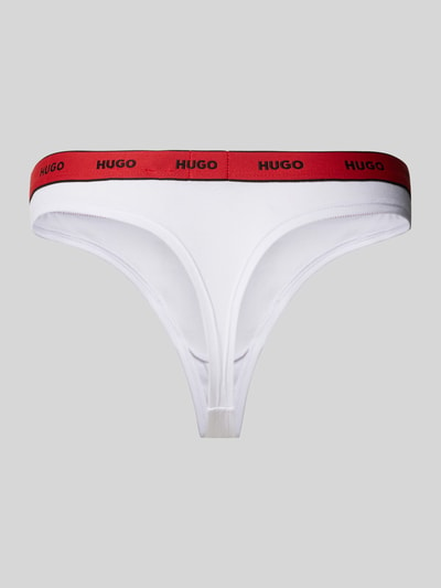 HUGO String mit elastischem Label-Bund Modell 'Carousel' Weiss 3