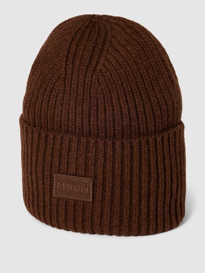 MSCH Copenhagen Beanie mit Label-Patch Modell 'Kara' Mittelbraun 1