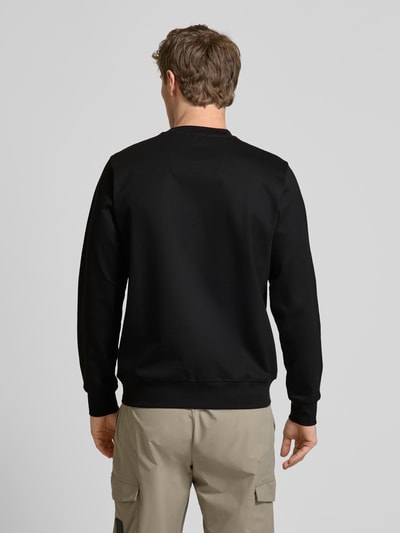 BOSS Sweatshirt met labelstitching, model 'Sharpe' Zwart - 5