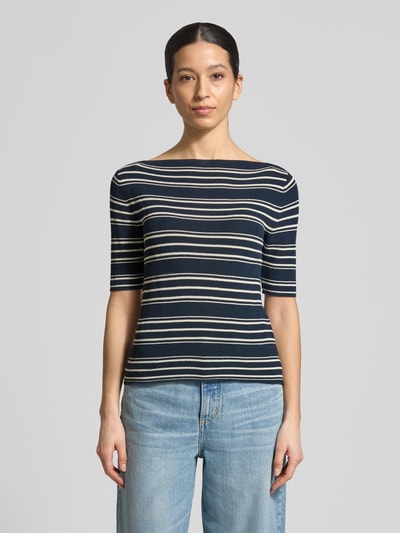 MAX&Co. Slim Fit Strickpullover aus Baumwoll-Mix Modell 'PASATTA' Marine 4