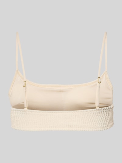 Produktfoto, Bikini Oberteil mit Strukturmuster Modell 'SKIN SAND' von Neo Noir, Damen Bralette-Fit, Farbe Sand, verstellbare Spaghettiträger