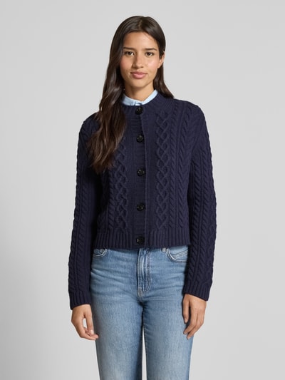 Weekend Max Mara Regular fit gebreid jack van zuivere wol, model 'ABITO' Marineblauw - 4
