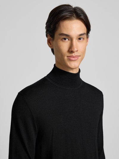 Profuomo Pullover aus Merinowolle mit Rollkragen Black 3