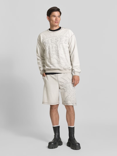 Diesel Sweatshirt mit Jacquard Logo-Detail Hellgrau 1