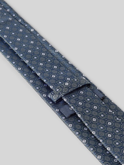 Produktfoto, Krawatte aus reiner Seide von Prince Bowtie in Blau mit Strukturmuster und Teilungsnähten, klassische Passform, Breite 7 cm