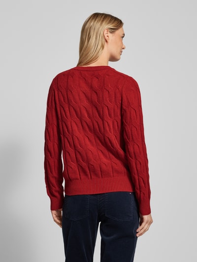 Tommy Hilfiger Gebreide pullover met ribboorden Donkerrood - 5