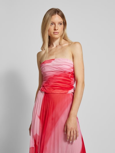 Mango Bandeau-Top mit gelegten Falten Modell 'TULIPAN' Pink 4