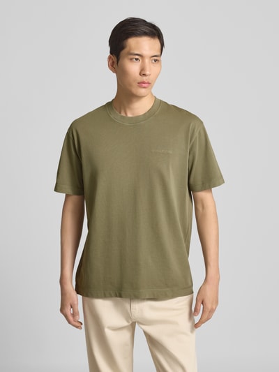 Marc O'Polo Regular fit T-shirt van puur katoen Olijfgroen - 4