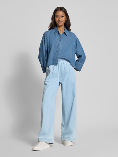 PIECES Wide Leg Jeans mit ausgestelltem Bein Modell 'SMIDI' Hellblau 1