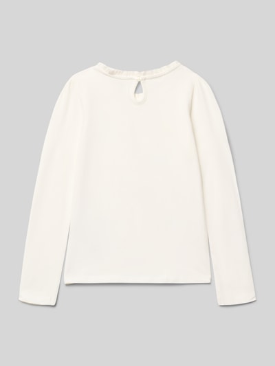 Blue Seven Bluzka z długim rękawem o kroju regular fit z nadrukiem z logo Złamany biały 3