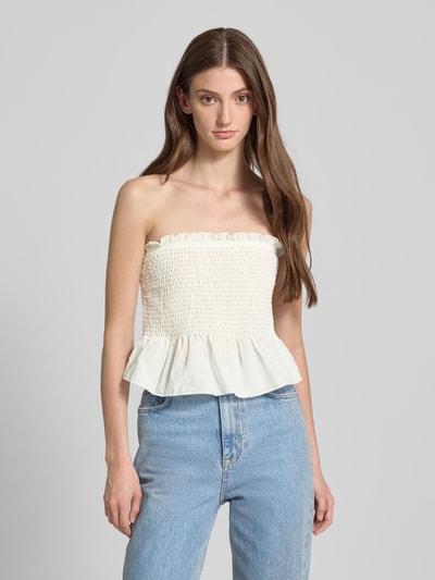 Only Slim Fit Crop Top aus reiner Baumwolle Modell 'KATIE' Offwhite 4