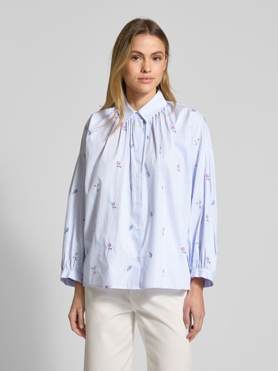 Weekend Max Mara Relaxed Fit Bluse mit überschnittenen Schultern Modell 'GILLY' Hellblau 4