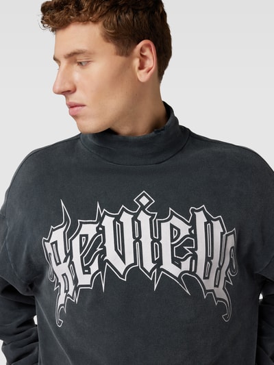 REVIEW Sweatshirt mit TECHNO GRUNGE Logo Black 3