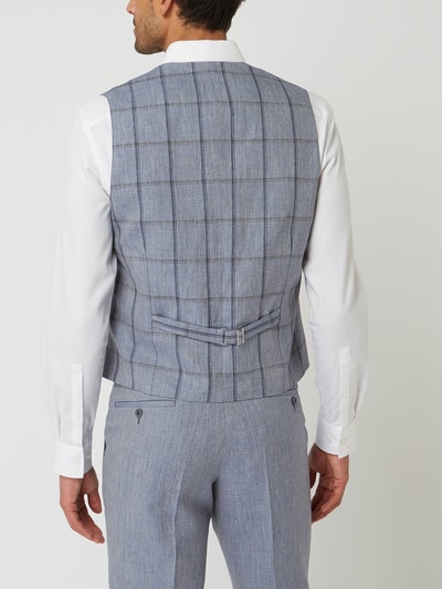 Atelier Torino Gilet van een mix van linnen en scheerwol, model 'Panfilo' Bleu - 5