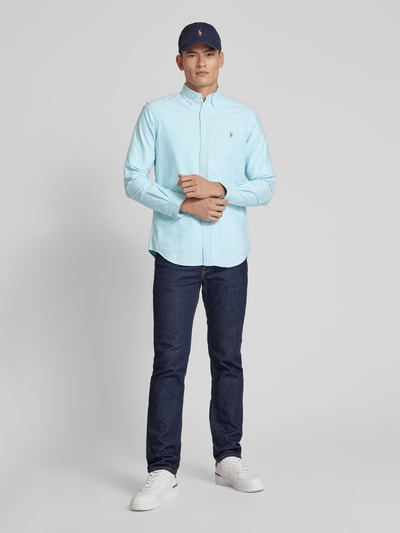 Polo Ralph Lauren Slim Fit Freizeithemd mit Button-Down-Kragen Tuerkis 1