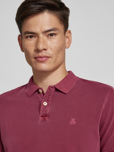 Marc O'Polo Regular Fit Poloshirt mit Label-Stitching Bordeaux 3