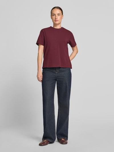 VILA T-Shirt mit Rundhalsausschnitt Modell 'NORA' Bordeaux 1