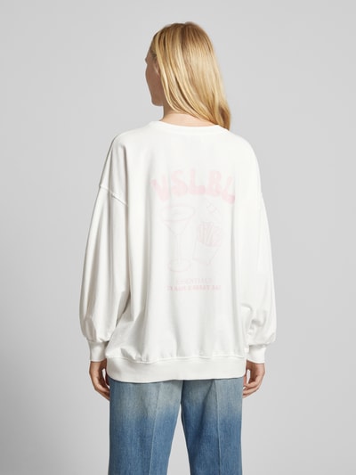 VILLA SOPHIE Oversized sweatshirt met ronde hals, model 'ESSENTIALS' Offwhite - 5