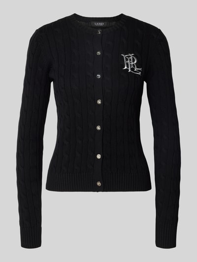 Lauren Ralph Lauren Kurtka z dzianiny ze ściegiem warkoczowym i wyhaftowanym logo model ‘RALHAN’ Czarny 2