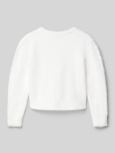 Mayoral Strickpullover mit Label-Applikation Ecru 3