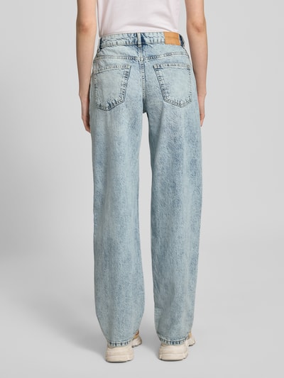 REVIEW Straight leg jeans in destroyed-look Bleu - 5