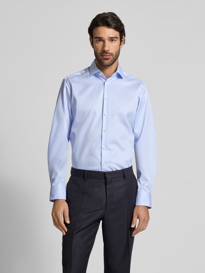 Christian Berg Men Regular Fit Businesshemd aus reiner Baumwolle mit extra langem Arm Bleu 4