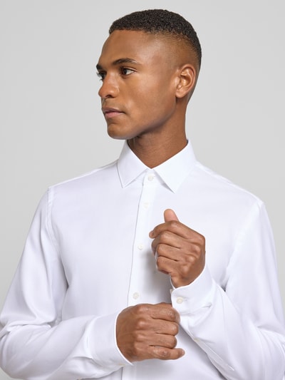 Jake*s Slim Fit Businesshemd mit extra langem Arm Weiss 3
