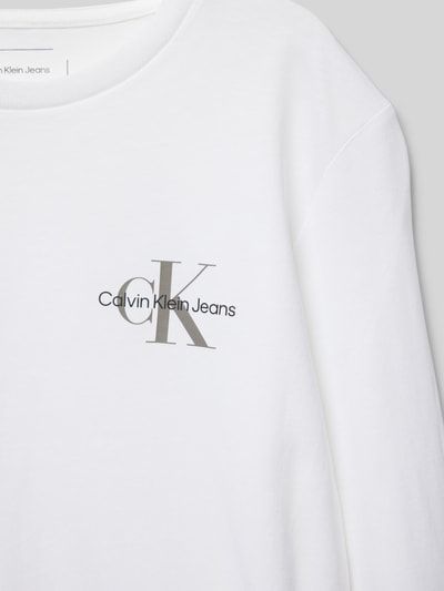 Calvin Klein Jeans Longsleeve mit Label-Print Weiss 2