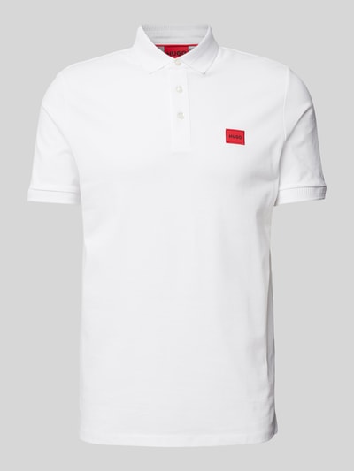 HUGO Poloshirt mit Label-Patch Modell 'Dereso' Weiss 2