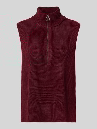 Soyaconcept Pullunder mit Stehkragen und Reißverschluss Modell 'Julia' Bordeaux 2