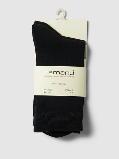 camano Socken mit Label-Detail Modell 'SILKY FEEL' Black 3