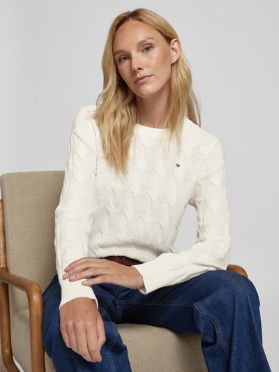 Tommy Hilfiger Gebreide pullover met ribboorden Offwhite - 3