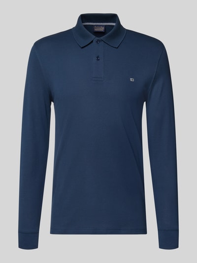 Christian Berg Men Poloshirt met labelstitching  Donkerblauw - 2