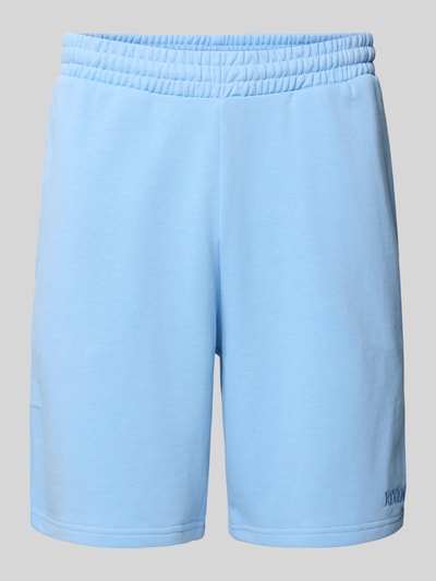 REVIEW Relaxed Fit Sweatshorts mit Label-Stitching Hellblau 2