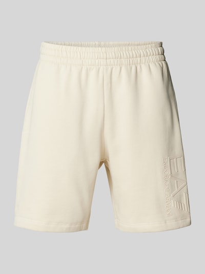 EA7 Emporio Armani Sweatshorts met elastische band, model 'TRAIN' Offwhite - 2