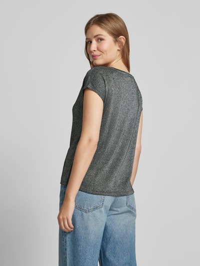 Vero Moda Loose fit top van viscosemix met effectgaren, model 'SARAH AVA' Antraciet gemêleerd - 2