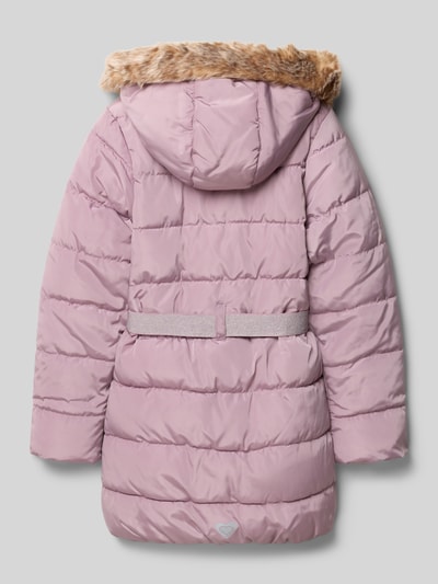 s.Oliver RED LABEL Shaped Fit Steppmantel mit Webpelzbesatz Flieder 3