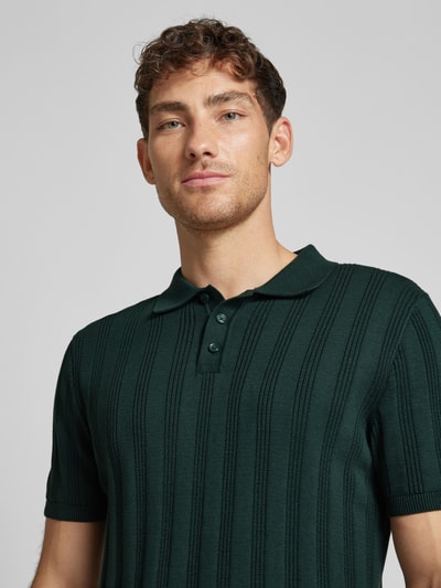 MCNEAL Poloshirt met ribboorden Flessengroen - 3