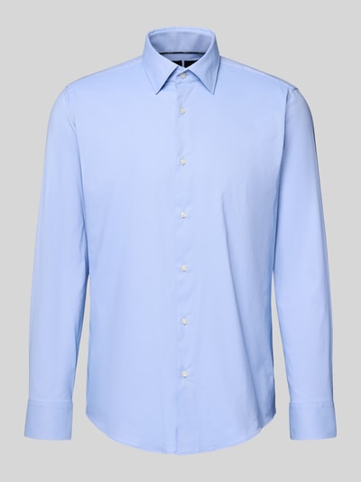 BOSS Koszula biznesowa o kroju regular fit z kołnierzykiem typu kent model ‘JOE’ Błękitny 2