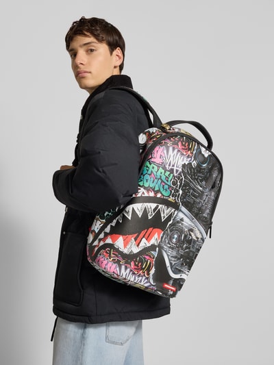 Sprayground Rucksack im Allover-Look Modell 'SPLIT CYBERSHARK DLXSV' Black 1