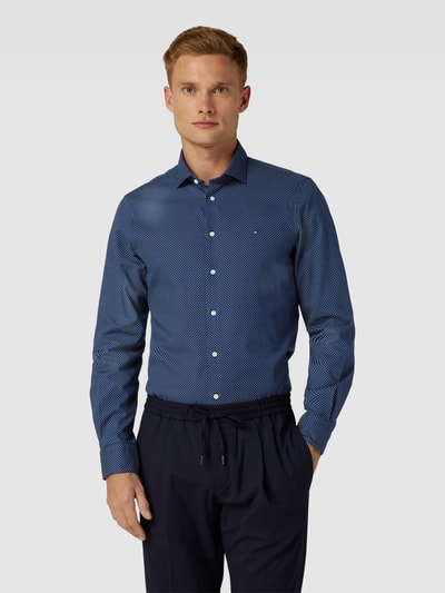 Tommy Hilfiger Koszula biznesowa o kroju slim fit z kołnierzykiem typu kent Granatowy 4