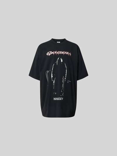 VETEMENTS Oversized T-Shirt mit Label-Print Black 2