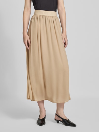 JOOP! Maxirock aus Viskose mit Logo-Stitching Modell 'SUMI' Beige 4