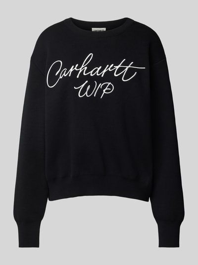 Carhartt Work In Progress Gebreide pullover met labelstitching Zwart - 2