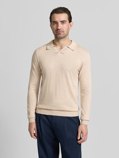 Casual Friday Regular Fit Longsleeve aus Lyocell-Mix Modell 'Bells' Sand Melange 4