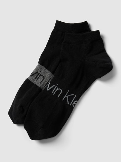 CK Calvin Klein Sneakersocken mit Label-Print im 2er-Pack Modell 'RIBBO' Black 1