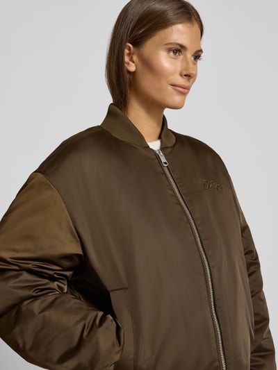 Tommy Hilfiger Regular fit bomberjack met tunnelkoord bij de rompzoom Middenbruin - 3