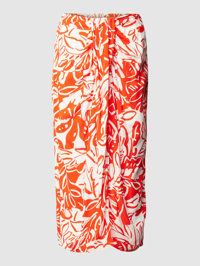 s.Oliver RED LABEL Midirok van viscose met all-over motief Oranje - 2