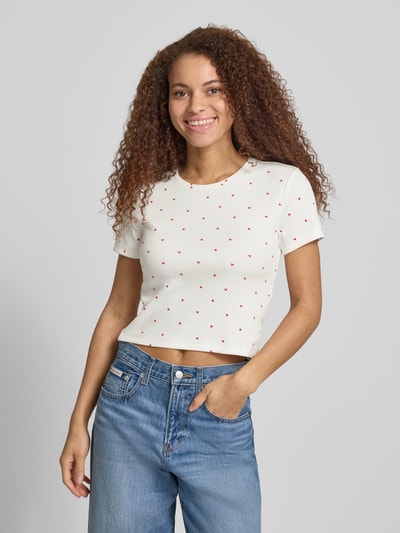 ONLY Regular Fit T-Shirt aus Baumwoll-Mix Modell 'FENJA' Weiss 4